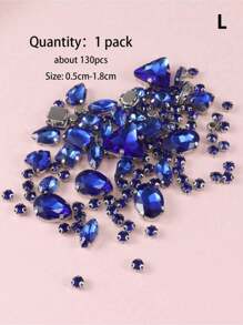1 Pack Of 130pcs Mixed Shape Sewing Glass Rhinestones With Metal Claws, Suitable For Jewelry, Clothes, Garments, Shoes, Dresses, Apparels (Silver Base) - Multicolor - View 17
