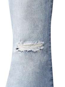 Tween Girls Y2K Style Washed Snug Fit Ripped Flare Jeans, Casual Daily Wear, Minimalist Fashionable & Versatile Design - Multicolor - View 5