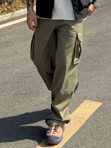 DAZY Solid Color Military Green Cargo Pants For Men, Spring/Summer, Outdoor - Army Green - View 5