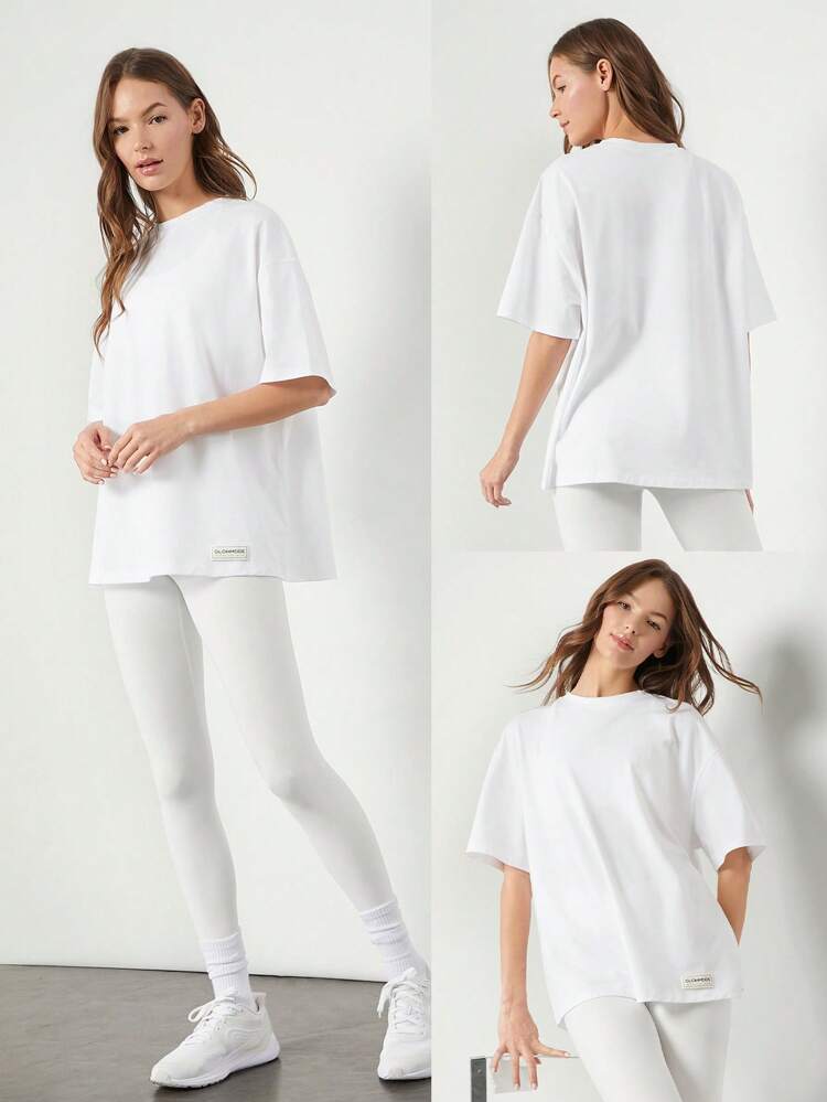 Pima Cotton Unisex Short Sleeve Round Neck Oversized Tee Daily Casual