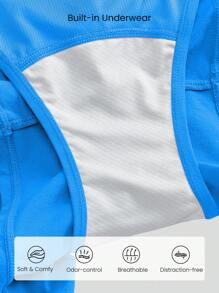 GLOWMODE 2.5" Stay Cool Quick-Dry Lightweight Zipper Pockets Reflective Strips Low Waist Active Running Shorts With Built-In Deodorant Underwear Jogging Training Gym Workout Wear