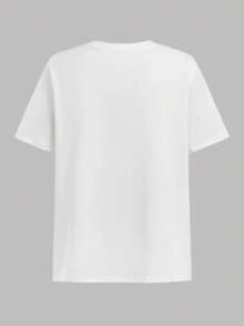 SHEIN 2 件套休闲时尚太空主题青少年男孩白色长袖连帽衫和运动裤套装，适合春秋季 - 黑與白 - 查看 4