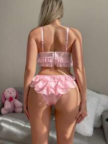 PetitDoll 1pc Women Ruffle Multi-Layer Mesh Cute Pink Panties - Pink - View 1