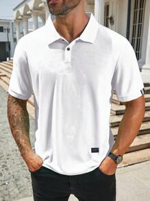 Manfinity Homme Men's Simple Fashion Polo Shirt, Suitable For Summer - White - View 1