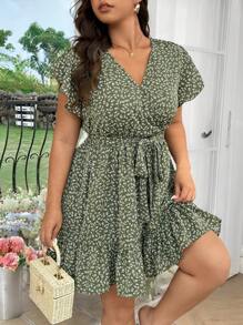 SHEIN Frenchy Plus Size Boho Fashion St. Patrick's Day Casual Codzienna Zielona Letnia Sukienka, Wakacje - Zielony - Zobacz 2