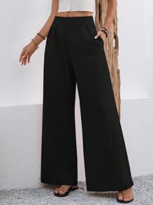 EMERY ROSE Pantalones anchos elegantes de unicolor, sueltos y con bolsillo