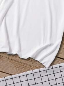 Young Boy Basic Milk Silk Short Sleeve Camisole - White - View 7