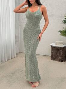 SHEIN Vestido de playa tipo cubre suéter de mujer de largo maxi