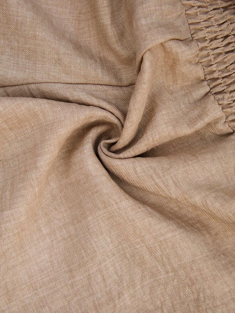 Women's Regular Beige Linen Mid-Waist Casual Drawstring Waist Comfortable Shorts