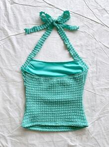 Soleia Westliche Bekleidung für Frauen, Sommer für Frauen, Urlaub für Frauen, Konzert für Frauen, Tops für Frauen zum Ausgehen auf Rave Festivals, Damen Lässig Top mit einfarbigem Trägerhals, modisch für den täglichen Gebrauch