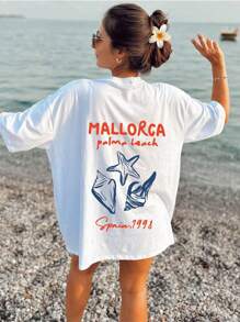 Mallorca T Shirt , Spain Shirt, Mallorca Lovers Gift , Mallorca Girls Travel,Spain Traveller Gift, Mediterranean Sea - White - View 2