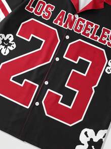 ROMWE MEN Prep 2pcs Men's Jersey Summer Holiday Style Shirt Set