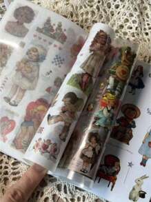 20张复古贴纸书，植物、真菌和花园系列，PVC和纸质材料，ins风格复古日记剪贴簿DIY装饰贴纸，趣味贴纸，笔记本电脑贴纸，Kindle手机贴纸 - 彩色 - 查看 5