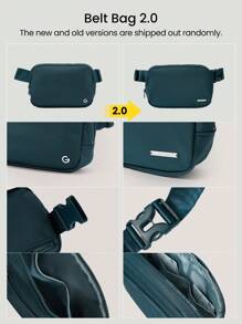 GLOWMODE 1L Zipper Everywhere Belt Bag Water Repellent Waist Crossbody Bags With Adjustable Strap