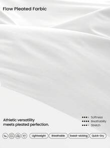 GLOWMODE Tummy Control Pleated Mini Tennis Skirt With Built-In Shorts Side Pockets Tennis Golf Daily Spring Summer - White - View 7