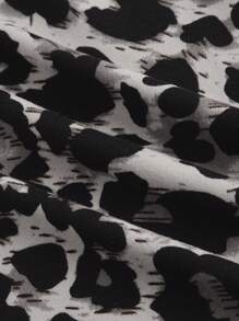 Modmama Set de leggings de maternidad ajustables de punto con estampado negro y de leopardo