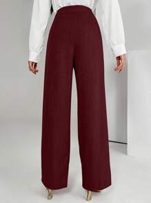 Mulvari Women's Button Decor Pocket Straight Leg Casual Business Trousers Perfect For Business/Work/Cocktail Party/Wedding/Daily/Graduation Women Pants