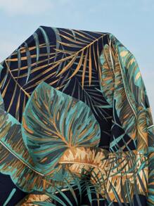 SHEIN Maternity Tropical Plant Print Sleeveless Casual Dress For Holiday Vacation Outfits Woman Beach