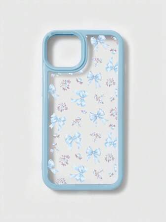 Kawaii 1 pieza Funda de teléfono con diseño de lazo rosa compatible con iPhone 11/12/13/14/15 Pro Max