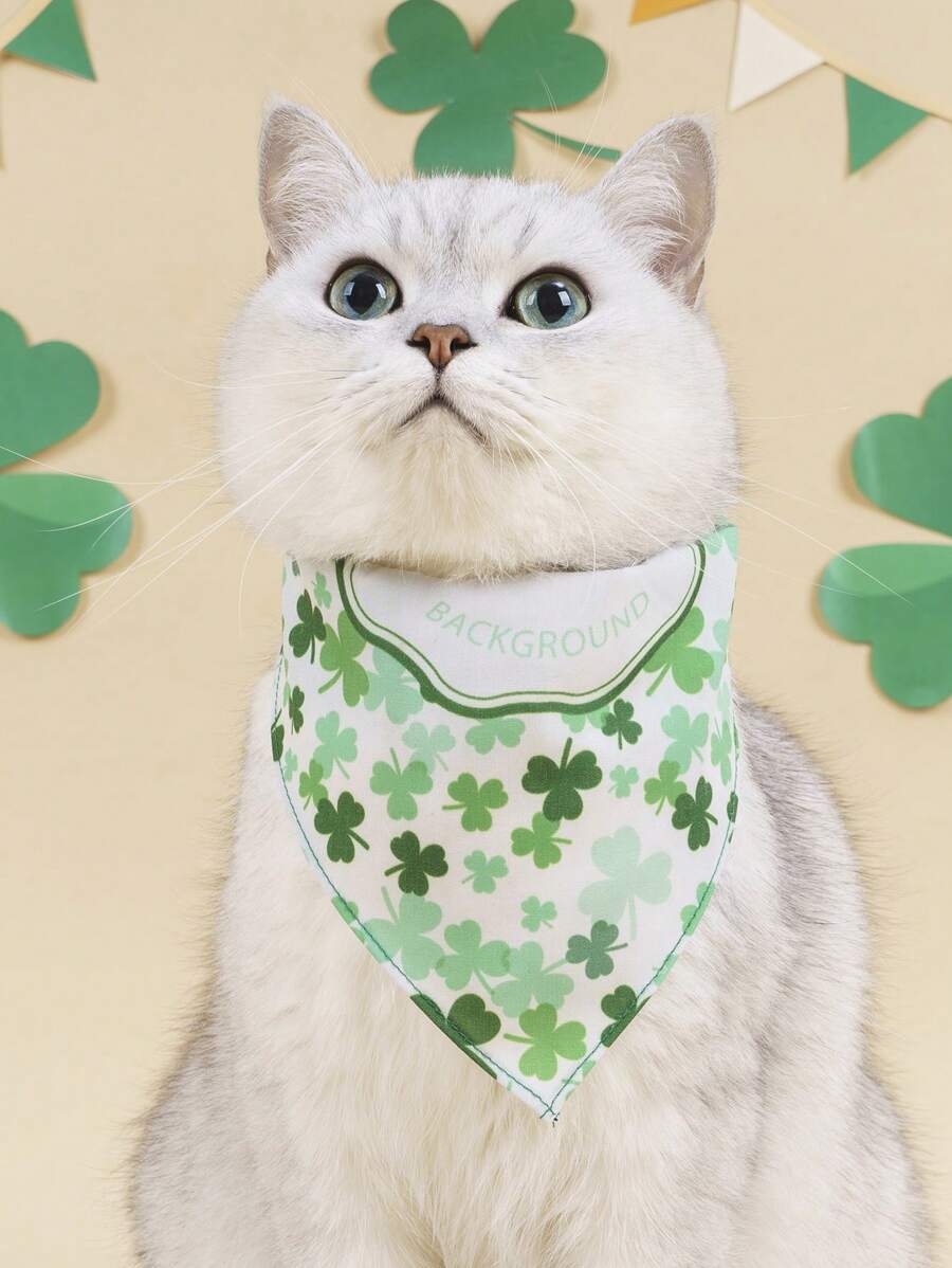 PETSIN 1pc St. Patrick's Day Random Color Pet Bandana - Multicolor - View 1