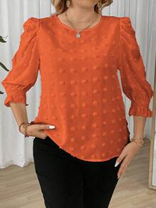 Calvaya Camisa de manga larga de unicolor y talla grande, casual y con estilo para uso diario