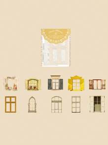 SHEIN 1 Pack Hollow Window Collage Card Sticker Pack