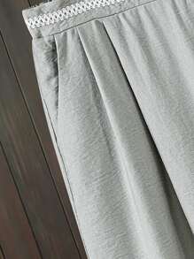 Lacomfia Plus Size Solid Color Patchwork Casual Commuter Simple Style Pants Fall Cloth For Women