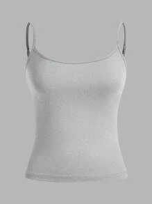 SHEIN PETITE CURVE Plus Size Damskie 3 sztuki Obcisłych Casualowych Topów (Paski Spaghetti)