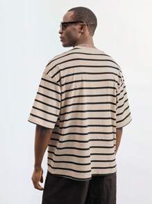 Maija 男士休闲简约撞色条纹短袖 T 恤