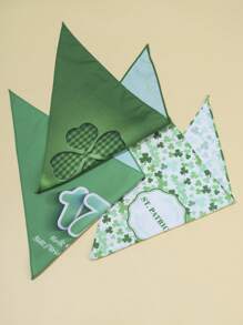 PETSIN 1pc St. Patrick's Day Random Color Pet Bandana - Multicolor - View 4