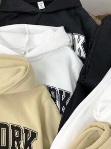 SHEIN Leap Crew Bộ đồ 6 món/bộ áo hoodie họa tiết và quần nỉ cho bé trai tuổi teen, lót nhiệt, dày dặn cho mùa thu/đông - Nhiều màu - Xem 3