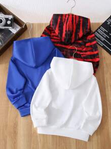 SHEIN Leap Crew 3件套男童休闲印花卫衣套装，多款卡通英雄印花卫衣，适合学校、日常休闲和学院风穿着，也是返校季男童套装，可用于生日派对和开学典礼，秋冬季穿着。 - 彩色 - 查看 2