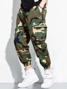 Manfinity Hypemode 男士迷彩工装七分裤，休闲时尚，适合日常穿着