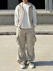 DAZY Men's Outdoor Street-Style Utility Top Set, Grey, Spring/Summer - Grey - View 3