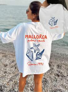 Mallorca T Shirt , Spain Shirt, Mallorca Lovers Gift , Mallorca Girls Travel,Spain Traveller Gift, Mediterranean Sea - White - View 1