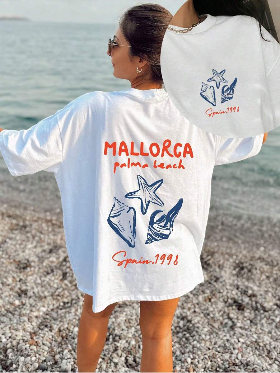 Mallorca T Shirt , Spain Shirt, Mallorca Lovers Gift , Mallorca Girls Travel,Spain Traveller Gift, Mediterranean Sea - White - View 1
