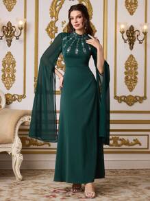 Al Najma Vestido casual de estilo árabe sencillo para mujer, adecuado para uso diario