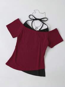 INAWLY Women Slogan Print Sleeveless Casual Fashion T-Shirt