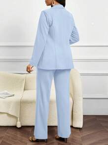 SHEIN Lady Ensemble de costume pour femme comprenant un gilet et un pantalon de costume, tenue d'église pour toutes les saisons, couleur bordeaux