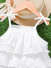 2 stuks/set meisjes casual geplooide bandjes cami & denim shorts set