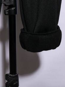 SHEIN Leap Crew Tween Boys Plaid Splice Black Hoodie Sweatshirt And Pants 2 Pieces Set, Can Match Boys Winter Coat, Kids Winter Clothes, Boys Long Sleeve Shirt, Christmas Sweatshirt, Christmas Pants, Boys Jacket, Long Sleeve Blouse - Black - View 3