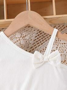 Baby Girl Elegant And Butterfly Patterned Asymmetric Camisole Dress Suitable For Vacation And Travel In Spring And Summer - Multicolor - View 3