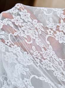 SHEIN Clasi Women Valentine's Day White Lace Flare Pants,Business Casual Woman Elegant Fashion Business Casual Woman Going Out Tops Women Summer For Women,Modest,Commute,Summer,Beach For Woman,Country Concert,Casual Vacation,Country Women, Rave Festival,St Patrick Day,Saint Patrick,Ibiza Fits,Summer For Women,Spring Break - White - View 8