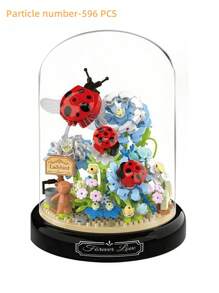 582 件蝴蝶花束积木套装，人造永久玫瑰带展示盒，成人创意 DIY 积木玩具，妈妈 - 独特的母亲节和生日家居/办公桌装饰礼物