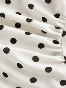 SHEIN MOD 女式圆点图案挂脖迷你连衣裙 - 彩色 - 查看 3