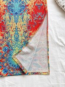 Soleia 新款针织纹理印花镂空腰部连衣裙，休闲度假西部海滩婚礼宾客夏季毕业早午餐装，圣帕特里克节春假复活节音乐节优雅波西米亚热带风情 - 彩色 - 查看 5