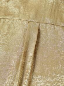 Ellevyn Gold Metallic Coated Sleeveless Fitted Blouse For Women Summer For Women Teacher For Women Business Casual Woman Gold Country Women Summer Women Business Casual - Gold - View 10