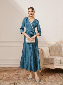 CUCCOO TILAWA Women's Pointed Toe Glamorous Rhinestone High Heel Pumps Prom Heels - Silver - View 5