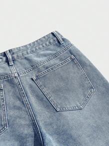 Forever 21 Men's Casual Washed Loose Wide Leg Jeans - Light Wash - View 3