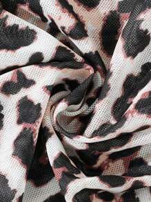 3pcs Tween Girl' Leopard Printed Tankini Swimwear Set With Long Sleeve Rash Guard, Minimalist And Fashionable - Multicolor - View 5